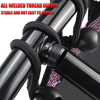Newan 40"-48" Silent Mini Trampoline Fitness Trampoline Bungee Rebounder Jumping Cardio Trainer Workout for Adults-Max Limit 330lbs - color: 48" Round Pink (NO Handle)