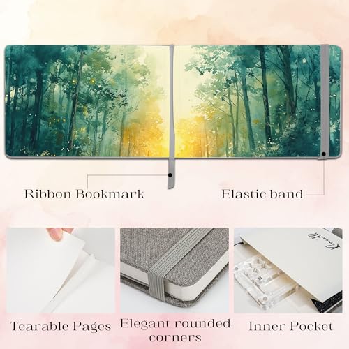 Watercolor Journal Sketchbook 3.5x5.5 24 Sheets Gray | Cotton paper, 140 LB 300 GSM, Linen cover, Tap Water Pen, Travel sketching - color: Gray, size: 3.5x 5.5 Inch