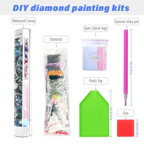 RYMILIE Cocktail Diamond Art Kits for Adults,Fashion Retro Diamond Painting | Diamond Art Kit for Beginners, 5D DIY Full Drill Diamond Painting Gem Art, Home Wall Art Gifts(12x16 inch) - color: DP03965