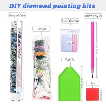 RYMILIE Cocktail Diamond Art Kits for Adults,Fashion Retro Diamond Painting | Diamond Art Kit for Beginners, 5D DIY Full Drill Diamond Painting Gem Art, Home Wall Art Gifts(12x16 inch) - color: DP03965