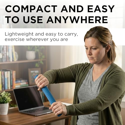 THERABAND FlexBar, Flex Bar, Physical Therapy, Tennis Elbow, Blue | Flex therapy bar for physical therapy, wrist and forearm exercise, with non slip grip and compact design - color: Blue - Heavy, style: Original