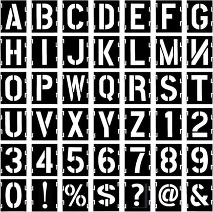 42 Piece Letter Stencils - 3.5 Inch, Reusable Alphabet & Number Stencils for Spray Paint & Wall Painting
