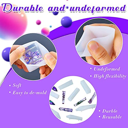 15 Pieces Crystal Resin Molds Pendulum Silicone Crystal Molds Include Pyramid, Round Cone, Sphere, Triangular Cone, Multi-Facet Gemstone Cube Resin Holder for Jewelry Making