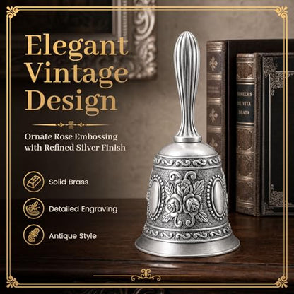 DOMESTAR Silver Hand Bell, Service Dinner Bell - color: Silver