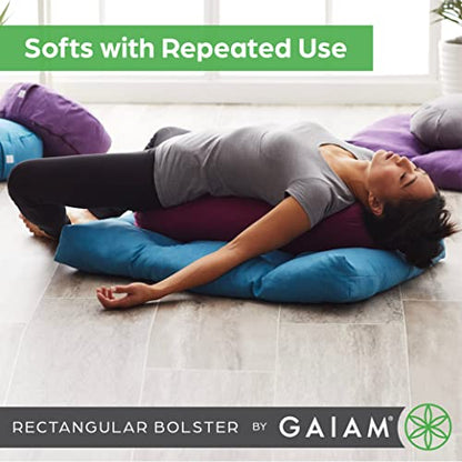 Gaiam 요가 볼스터 렉탱귤러 명상 베개 - color: 퍼플.