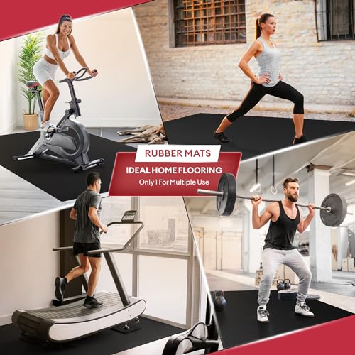 YES4ALL Exercise Mat for Home Gym, Fitness Workout Mats - style: B. Rubber Large Exercise Mat