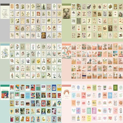 12 Sets 600 Sheets Washi Stickers for Journaling, Boho, Abstract, Vintage Scrapbook Sticker Set for Bullet Journal Art Diary Card Craft Gifts Planner Notebook - style: Abstract Style