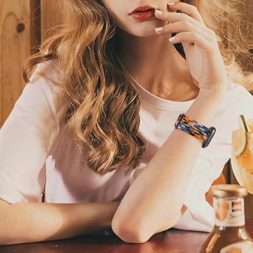 Braided Stretchy Nylon Band Compatible for Apple Watch Bands Women Men - color: Camouflage, size: 38mm/40mm/41mm/42mm