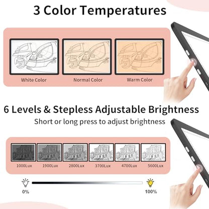 YINGWOND Rechargeable A3 Light Pad for Diamond Painting with 4000mAh Battery,Side Physical Buttons,Diamond Art Light Board,Magnetic Light Pad 13.4x18.2,LED Light Box for Tracing,Drawing,Weeding Vinyl - style: Rechargeable A3 Black