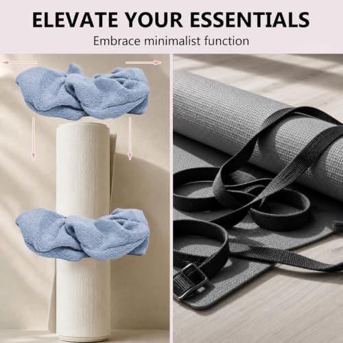 Yoga Mat Scrunchie Yoga Mat Strap Carrier Pilates Mat Holder | Holds Your Yoga Mat in Style, Adjustable & Stretchy Yoga Mat Band, Fits Most Standard Yoga Mats (mat not included),Yoga Gifts - color: Light Blue