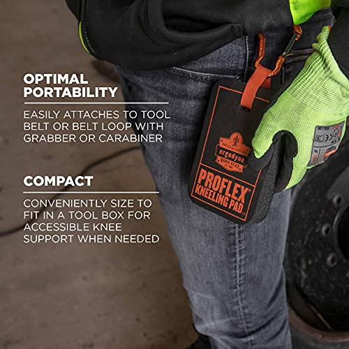 Ergodyne - 18565 ProFlex 365 Mini Kneeling Pad with Carabiner, 4" x 6" x 1", Black - style: Pad with Carabiner