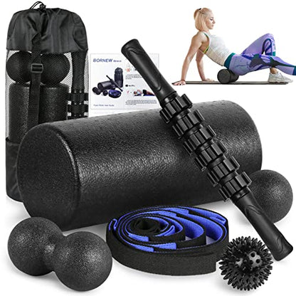 Foam Roller Set - High Density Back Roller, Muscle Roller Stick - color: 12-inch Foam Roller