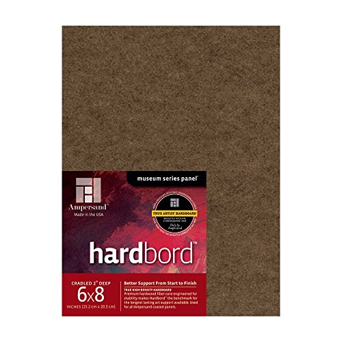 Ampersand Art Supply Hardboard Wood Painting Panel: Museum Series Hardbord, 6" x 8", 2 Inch Cradled Profile - color: 2 Inch Cradled Profile, size: 6" x 8"