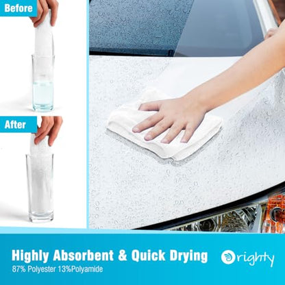 Orighty Microfiber Cleaning Cloth, Cleaning Rags, 24 Pack, 12x11 in, White - color: White, size: 24 Pack