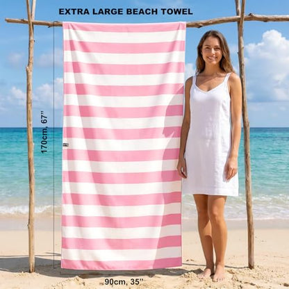 Your Choice Microfiber Beach Towel Sand-Free Quick Dry (67"x35"/60"x30") - color: C-malibu Pink, size: Extra Large(67x35")
