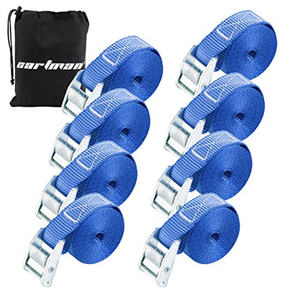 Cartman 1" x 12 ft Lashing Straps, 8 Pack, 600 lb Break Strength, Blue - color: Blue, size: 8 PK
