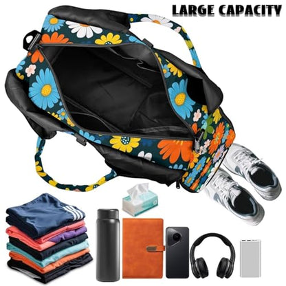 Yoga Mat Bag for Men Women Canvas Yoga Mat Carrier Take In Out Mat Easily for Beach Swim Bags Pool Sports Gym - color: Cute Daisy