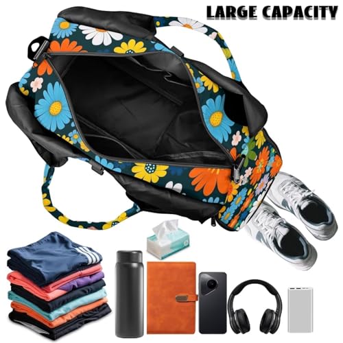 Yoga Mat Bag for Men Women Canvas Yoga Mat Carrier Take In Out Mat Easily for Beach Swim Bags Pool Sports Gym - color: Cute Daisy