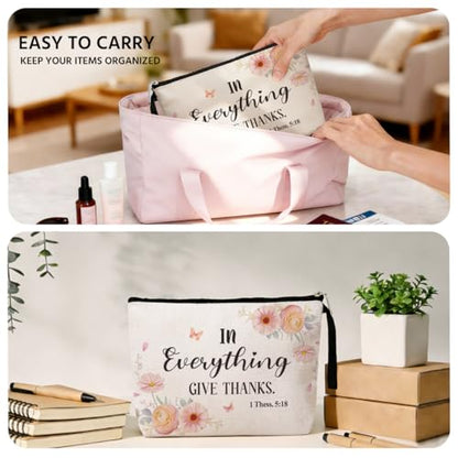 Jztco Christian Gifts for Women Makeup Bag, Skincare Bag for Her Mom Mum | Encouragement Religious Gifts Makeup Zipper Pouch Bag Bible Verse Cosmetic Bags Scripture Christmas Birthday Gifts - color: Multicolor0651