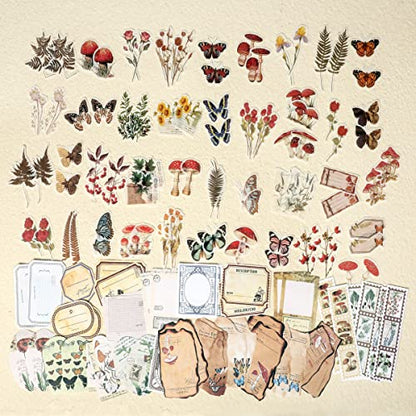 EWPJDK 200 PCS Vintage Scrapbook Supplies for Junk Journal | DIY Paper Stickers Ephemera Pack for Art Journaling, Bullet Craft, Collage, Aesthetic Gift