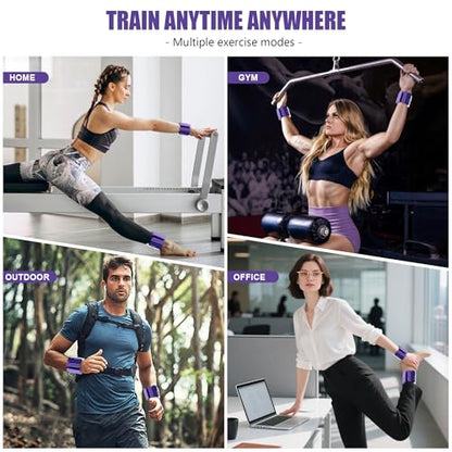 Ankle Wrist Weights for Women 2lbs/4lbs Pairs Adjustable Silicone Weights - color: Gradient Purple, size: 4 lbs Pair (2 lb Each)