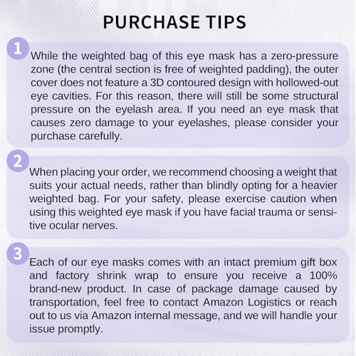 Lyocell Weighted Sleep Eye Mask for Women Men, 5.3oz & 7oz, Cooling, Removable Washable Weighted Bag, Light Blocking Eye Cover, Soft Eye Shade for Travel Essentials, Office Naps, Gift,Purple - color: Purple