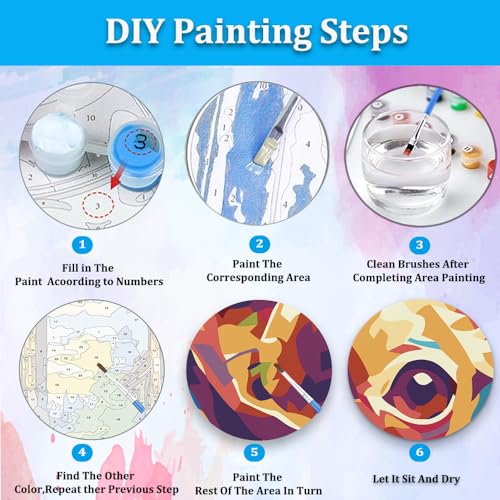 Artunion Framed Paint by Numbers Kit for Adults Beginners & Kids Ages 8-12,Chihuahua Paint by Number with Frame,Dog Animal Paint by Numbers Kit on Canvas 10 * 10 Inch - color: ZXT-378-F