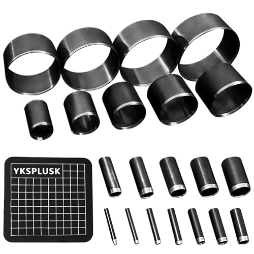 Leather Circle Cutter Tool Set, 21 Pieces Circle Punch Tools 1-12mm 15 20 25 30 35 40 45 50 55mm, High Carbon Steel Round Cutting Dies - Hole Punch Tool Kit for DIY Leather Crafts - size: 21 Sizes