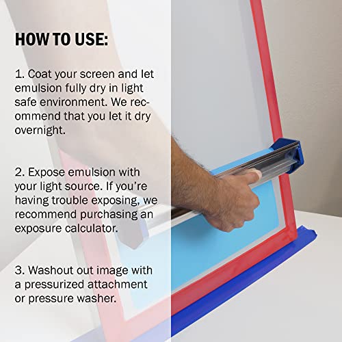 Ecotex® DC Blue Dual Cure Photo Emulsion - Screen Printing Emulsion, 1 Qt | Photo Emulsion For Silk Screens And Fabric - Works With Plastisol And Water Based Ink, Diazo Included, Made In The USA, 1 Qt - size: 32 fl oz