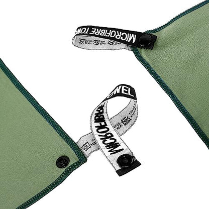 Microfiber Travel Towel, Quick Dry Camping & Gym Towel. Compact - color: Armygreen, size: M:20"×40"