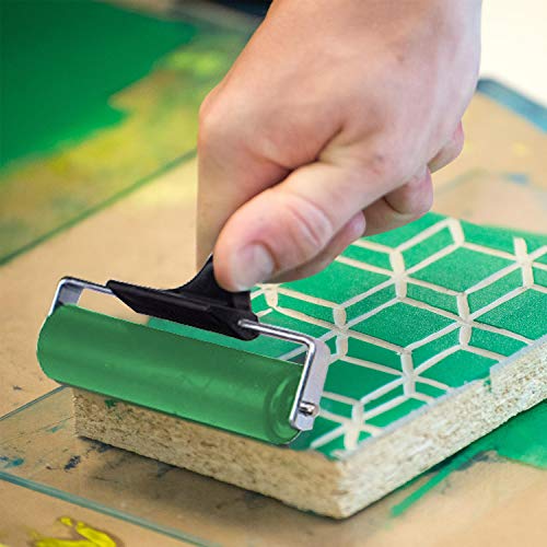 Hard Rubber Brayer Roller,Anti Skid Tape Construction Tool for Printmaking Wallpapers Stamping Gluing Application (3.8 and 2.2 Inch) - size: 3.8 and 2.2 Inch