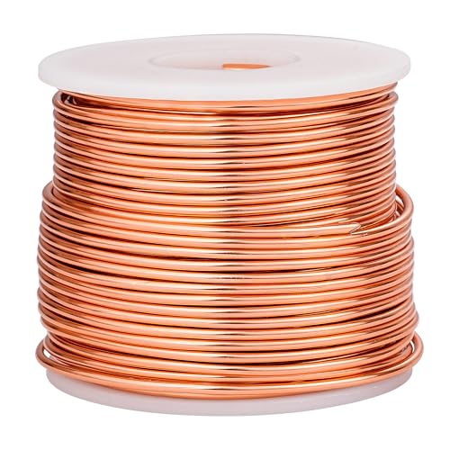 Copper Soft Aluminum Wire, 131Feet, 2.0mm for Floral Bonsai Tress Dolls | Flexible Craft Wires Bendable Sculpting Wire Round metal Armature Wire for Jewelry Making Beading, Floral, Wreath Making - color: Copper, size: 12 gauge/2mm,131feet