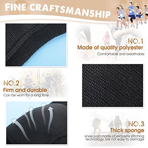 Lenwen 12 Pairs Volleyball Knee Pads Soft Breathable, Medium, Black - color: Black, size: Medium