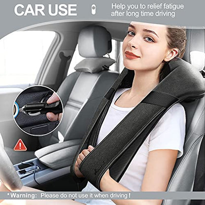 Mirakel Shiatsu Neck & Back Massager with Heat for Pain Relief Deep Tissue | Ergonomic Design Shoulder Massager, Electric Kneading Whole Body Massage, Christmas Idea Gifts for Women Men Dad Mom wife - color: Gun Gray Green