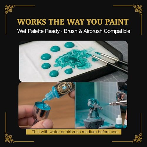Ludus Bellum Miniature Paint Turquoise Color 18ml Precision Dropper Bottle | Professional Acrylic Paint for Miniatures & Models, Provides Quality Acrylic Tones and Shades for Warhammer 40K D&D Figures - color: Turquoise