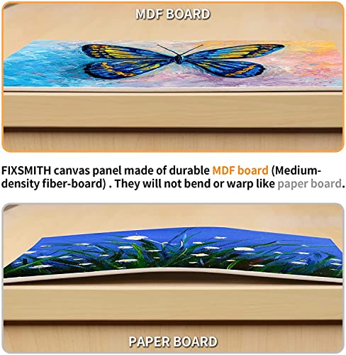 FIXSMITH Canvas Boards for Painting 4x6 Inch, Super Value 24 Pack Mini Canvases, White Blank Canvas Panels, 100% Cotton Primed, Painting Art Supplies - size: 4"×6"
