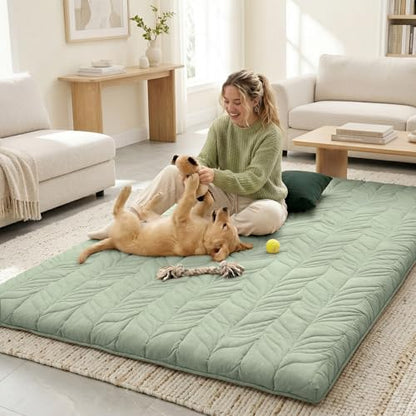 ZonLi Japanese Floor Mattress Futon Mattress Queen Size 2.5 Inch Thick - color: Green, size: Queen (80"L x 60"W x 2.5"Th)