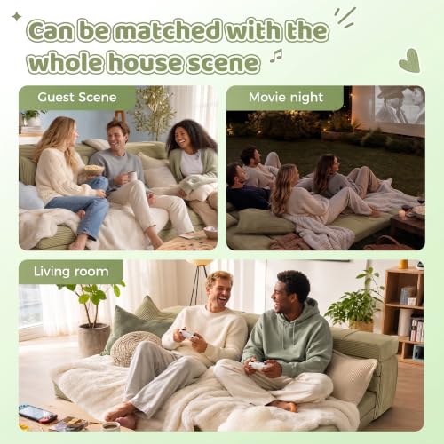 Tri-Fold Futon Mattress, Foldable Floor Mat (Sage Olive,Queen) - color: Sage Olive, size: Queen (80"L x 60"W x 3"Th)