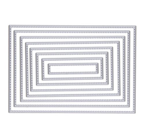 8Pcs Rectangle Cutting Dies Stencil DIY Scrapbook Album Paper Card Embossing Tool (Rectangle) - style: Rectangle