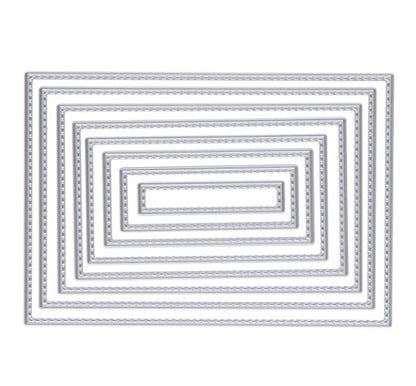 8Pcs Rectangle Cutting Dies Stencil DIY Scrapbook Album Paper Card Embossing Tool (Rectangle) - style: Rectangle