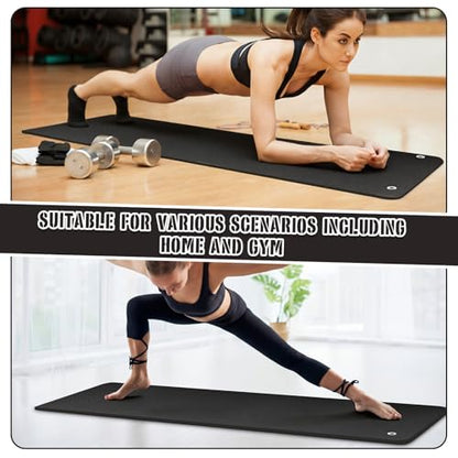 Briwooody Yoga Mat Wall Mount with Holes - color: Black, size: 72"x24"x1/4''