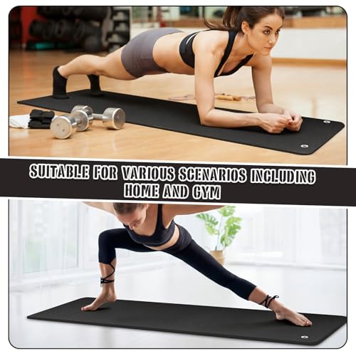 Briwooody Yoga Mat Wall Mount with Holes - color: Black, size: 72"x24"x1/4''