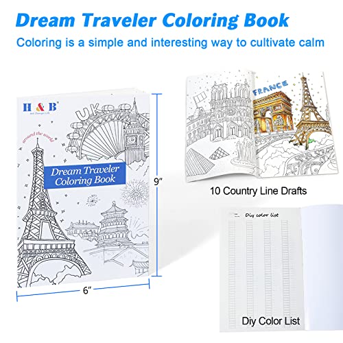 H & B 180 Colored Pencils Set, Art Pencil Kit for Adult Coloring,Oil Based Soft Core, Ideal for Coloring Sketching Shading,H & BArt Set for Teens Beginner Wooden Color Pencils - size: 180, style: 1-Geometry (Basic)