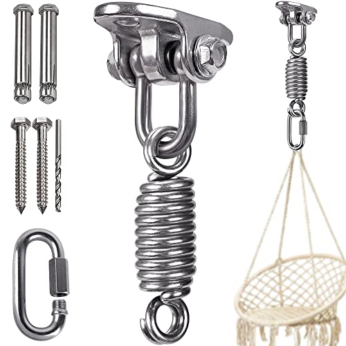 IOH Hammock Chair Hardware Hanging Kit Heavy Duty Swing Hangers Stainless Steel Permanet Antirust, Indoor Outdoor Playground Swing Set, Punching Bag, 400 LBS