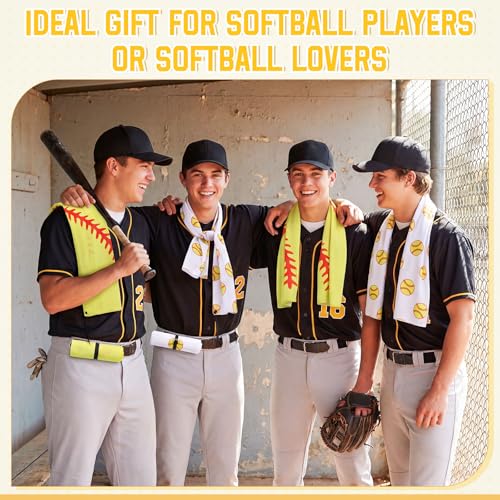 FuWeave 12 Pcs Softball with Snap Cooling Towels Gifts 40 x 12 Inch - color: Softball With Snap, size: 40 x 12 inches