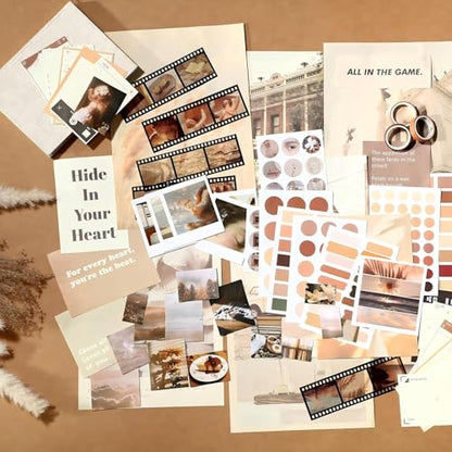 114 Pcs Aesthetic Scrapbook Kit DIY Junk Journaling Supplies, Vintage Style | Scrapbooking Materials for Bullet Junk Journal, Art Journaling, Vintage Collage Album Gift for Adults Women Beginner - style: Vintage Style