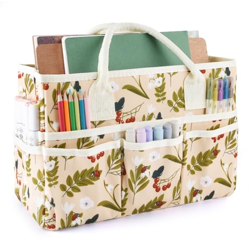 Craft Organizer Tote Bag with Multiple Pockets,Scrapbooking Art Storage | Portable Travel Containers for Caddy,Art and Craft Sewing Bag,Daily Use and Office Supplies Storage.Red Fruit - color: Red Fruit