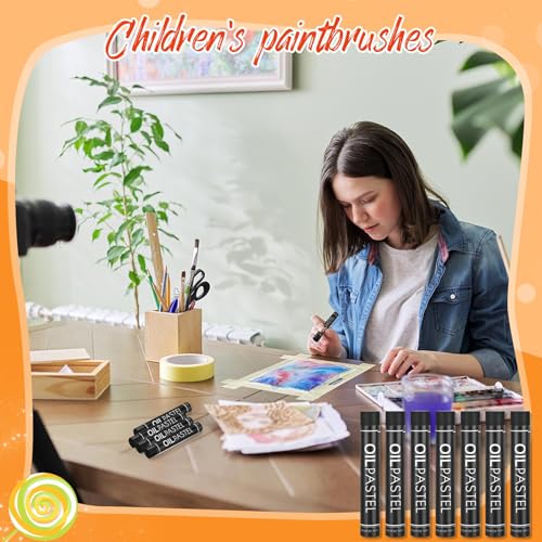 Nezyo 48 Pcs Black Oil Pastels Bulk Soft Oil Crayons Single Color Creamy Pastels Stick Refill Set Art Supplies for Artists Beginners Art Painting Drawing Blending Graffiti - color: Black