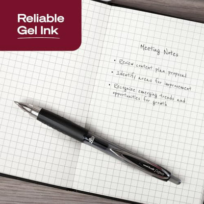 uniball™ 207 Gel Pens, Black Ink, 0.7mm Medium Point, Retractable, 2 Count | Smooth Writing, Fraud-Resistant, uni Super Ink™