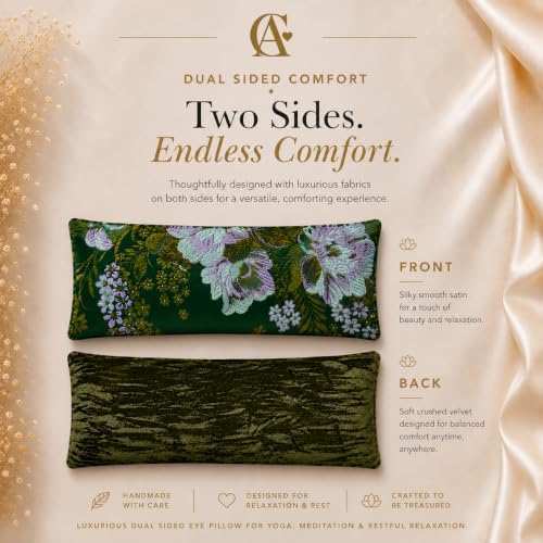 Handmade Luxe Serenity Eye Pillow - All-Natural Flaxseed - Unscented or Lavender Scented – Weighted Eye Mask for Yoga, Meditation, Hot & Cold Therapy - color: SPRING GREEN, style: UNSCENTED